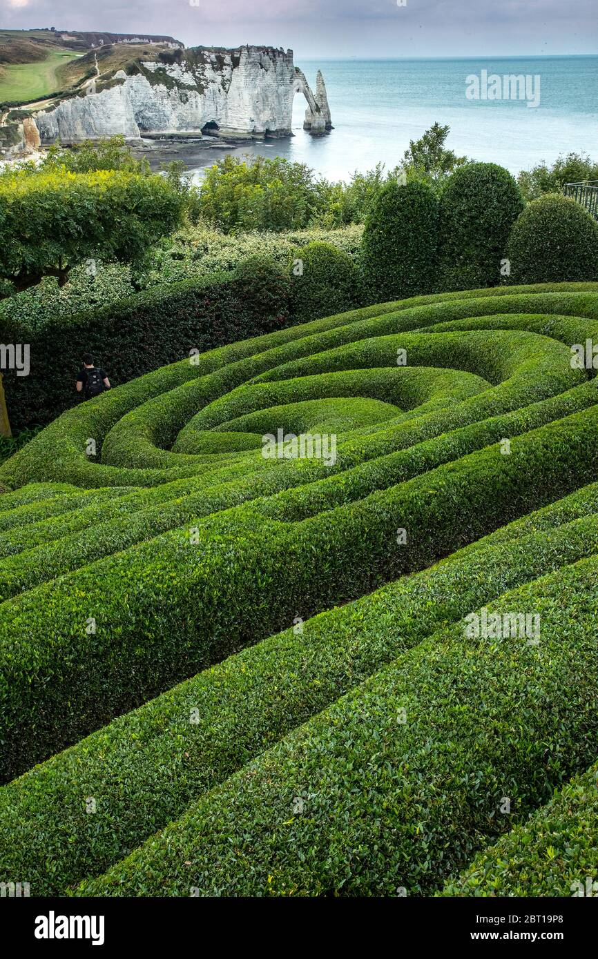 Formal gardens, Etretat, France Stock Photo