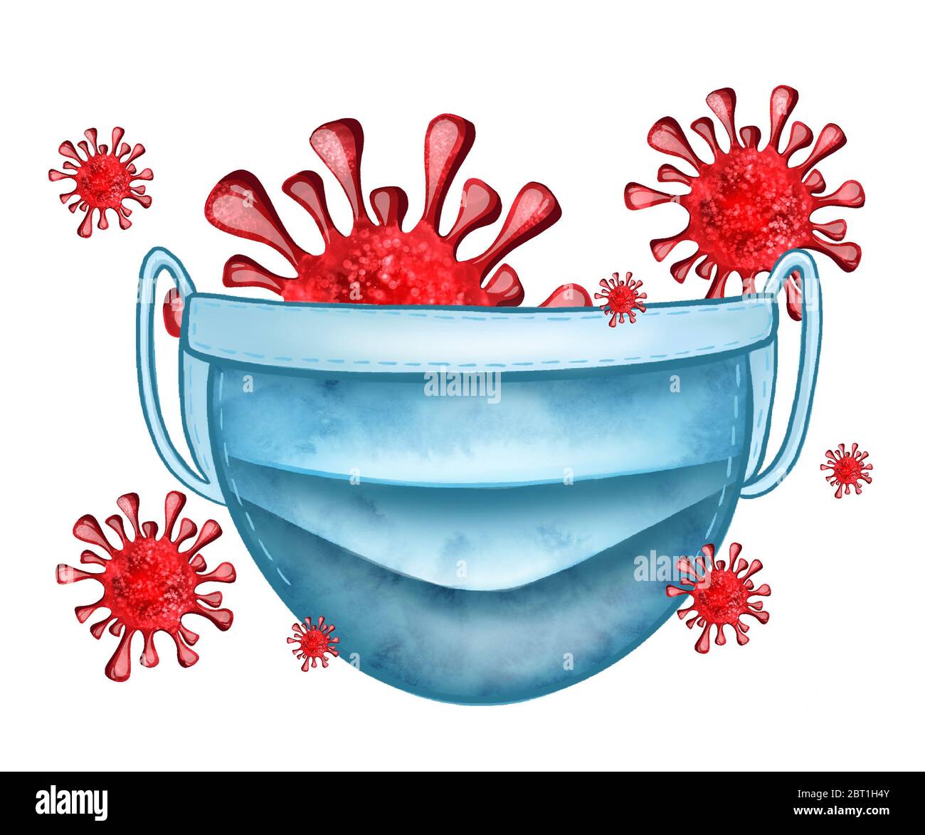 Illustration of a protective mask against viruses, coronaviruses