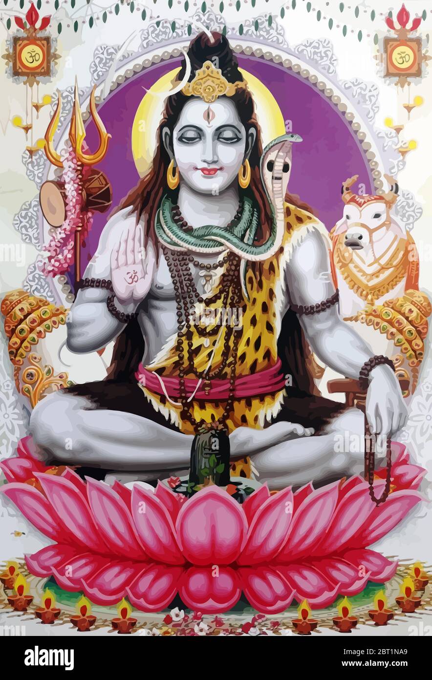 shiva,  illustration, shiv, god, background, lord, festival, india, holiday, traditional, religion, happy, religious, spiritual, hindu, culture, power Stock Photo