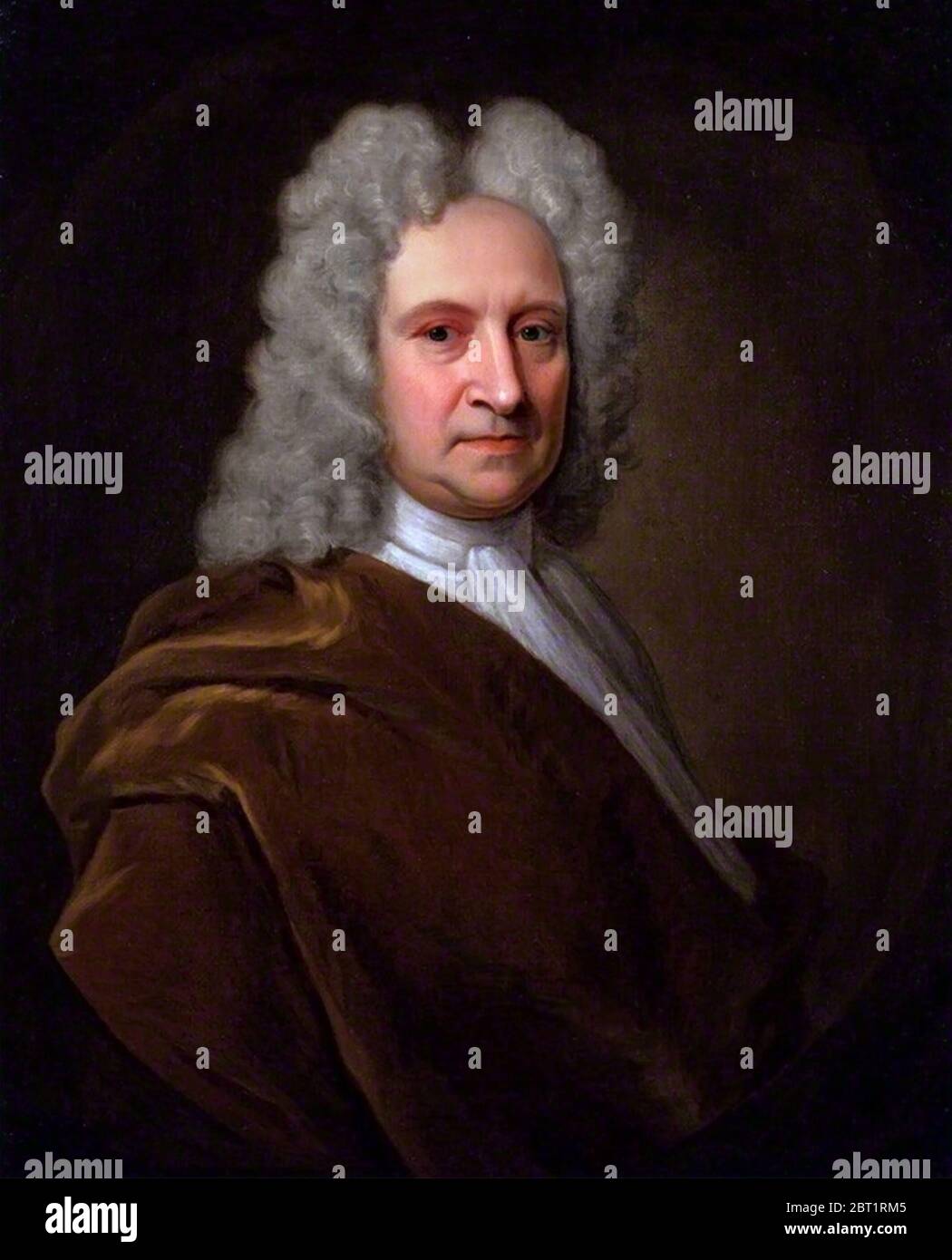 Edmond Halley (or Edmund Halley - 1656-1742), portrait painting by Richard Phillips, oil on canvas, c.1722. Stock Photo