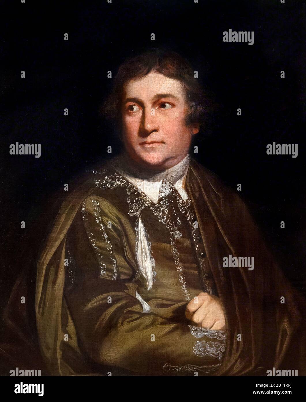 David Garrick as Kitely in 'Every Man in his Humour', portrait after Sir Joshua Reynolds, oil on canvas, 1768. Stock Photo