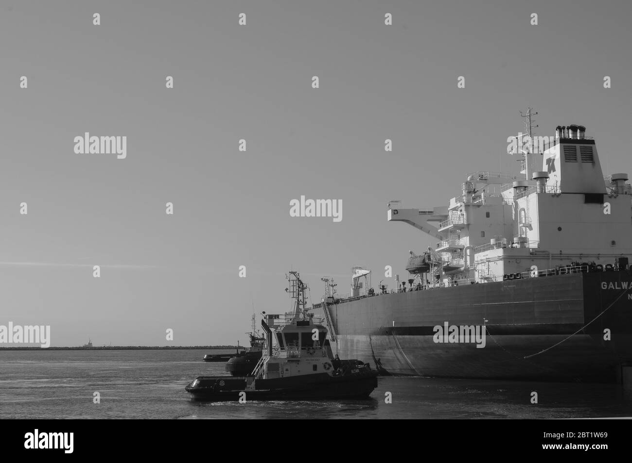 Oil Tanker in the harbor. Stock Photo