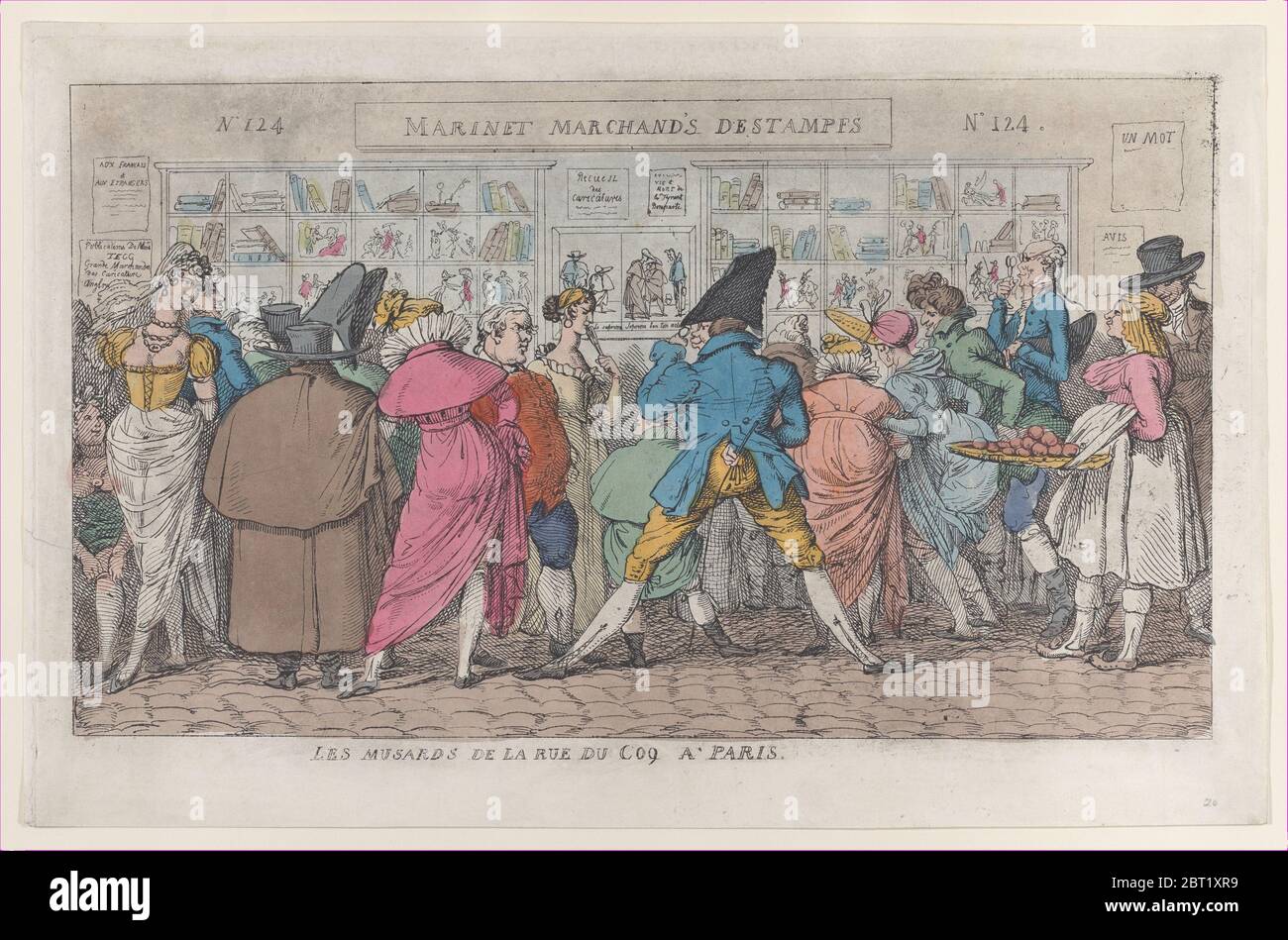 Les Musards de la Rue du Coq &#xe0; Paris (Dawdlers of the Rue Coq), ca. 1810. Stock Photo