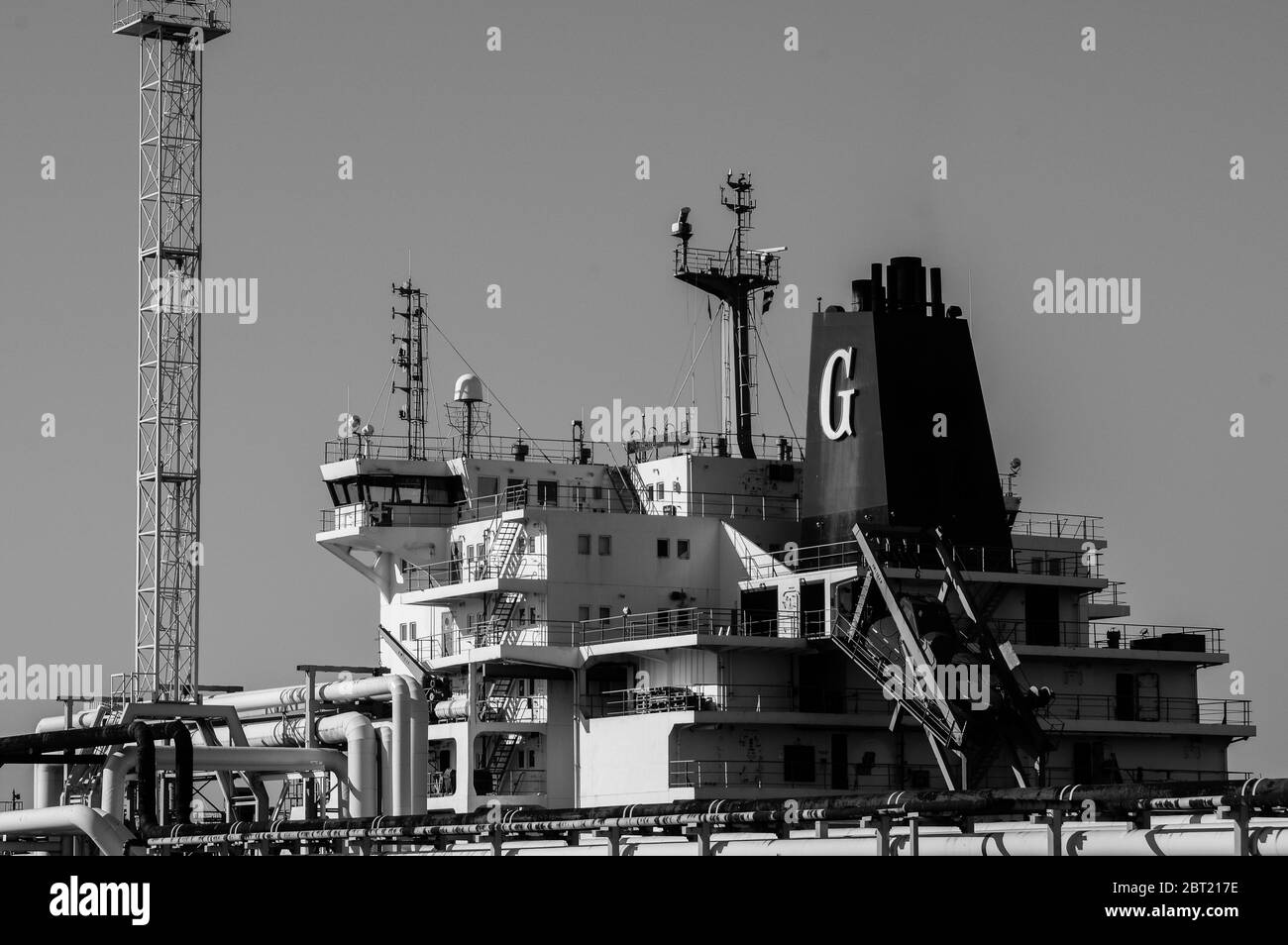 Oil Tanker in the harbor Stock Photo Alamy