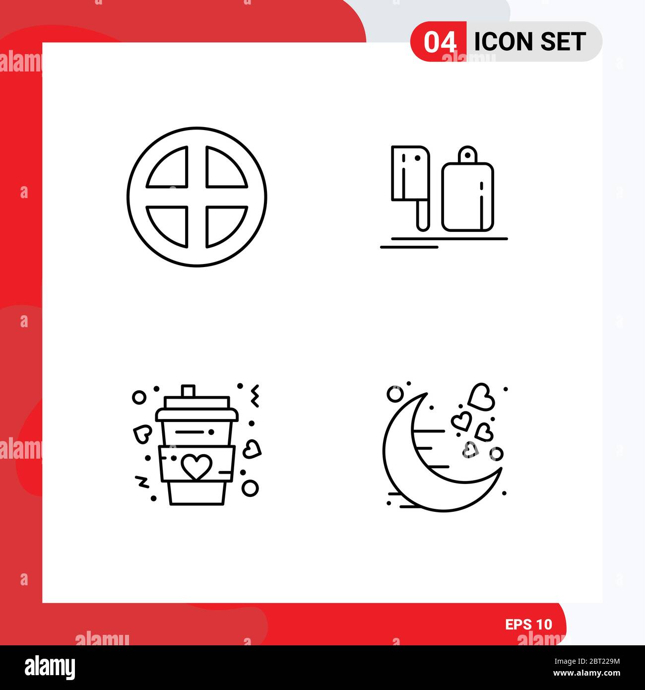 4 Thematic Vector Filledline Flat Colors And Editable Symbols Of Decoration Food Interior Kitchen Cup Editable Vector Design Elements Stock Vector Image Art Alamy