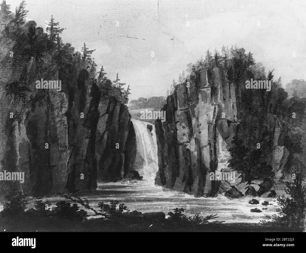 Passaic Falls, New Jersey (?), 1811-ca. 1813. Stock Photo