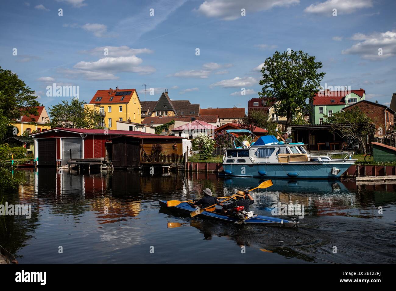 at the river Havel in Fuerstenberg, Brandenburg, Germany+ Stock Photo