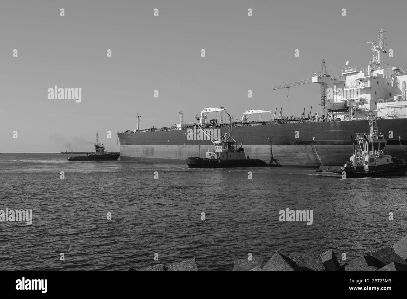 Oil Tanker in the harbor Stock Photo Alamy