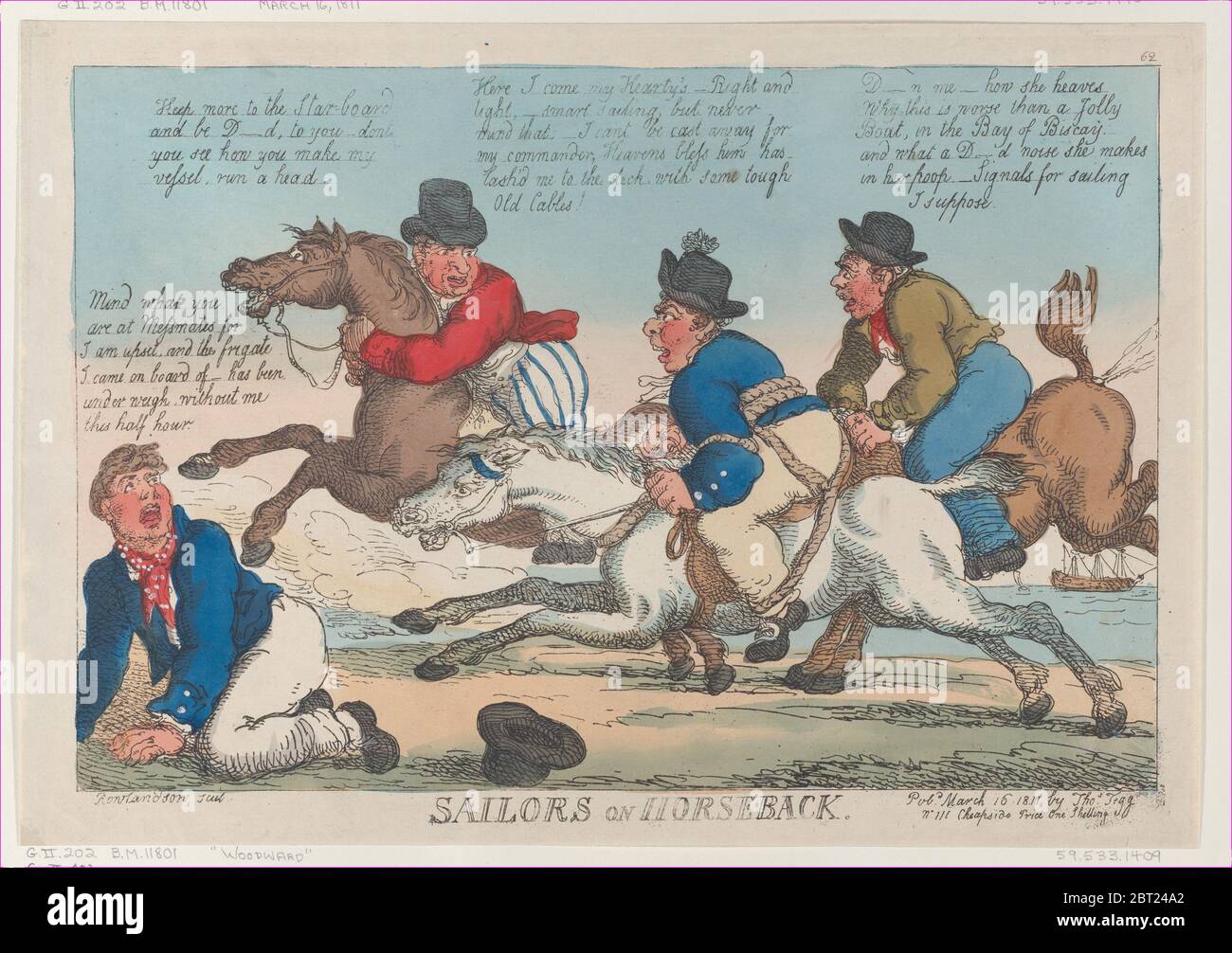 Sailors on Horseback, March 16, 1811. Stock Photo