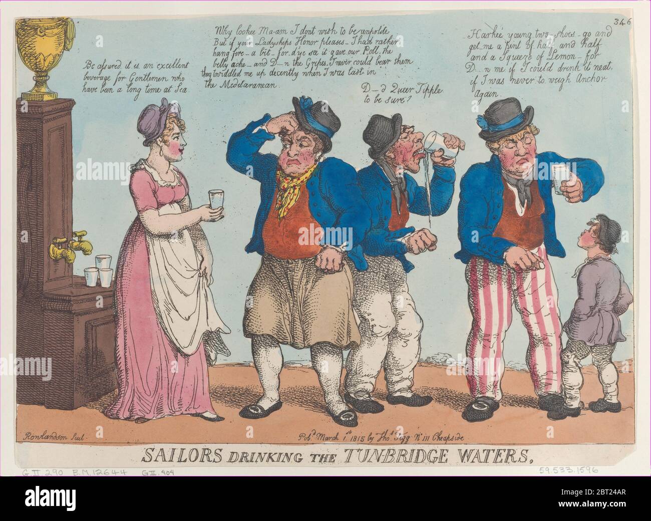 Sailors Drinking the Tunbridge Waters, March 1, 1815. Stock Photo