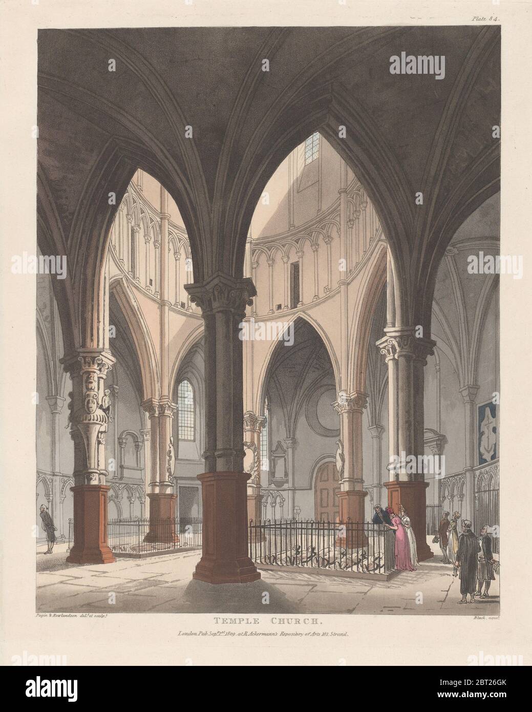 Temple Church, September 1, 1809. Stock Photo