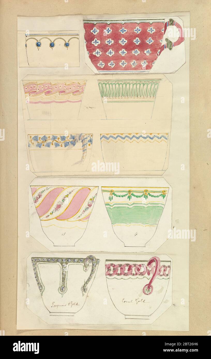 Ten Designs for Decorated Cups, 184555 Stock Photo Alamy