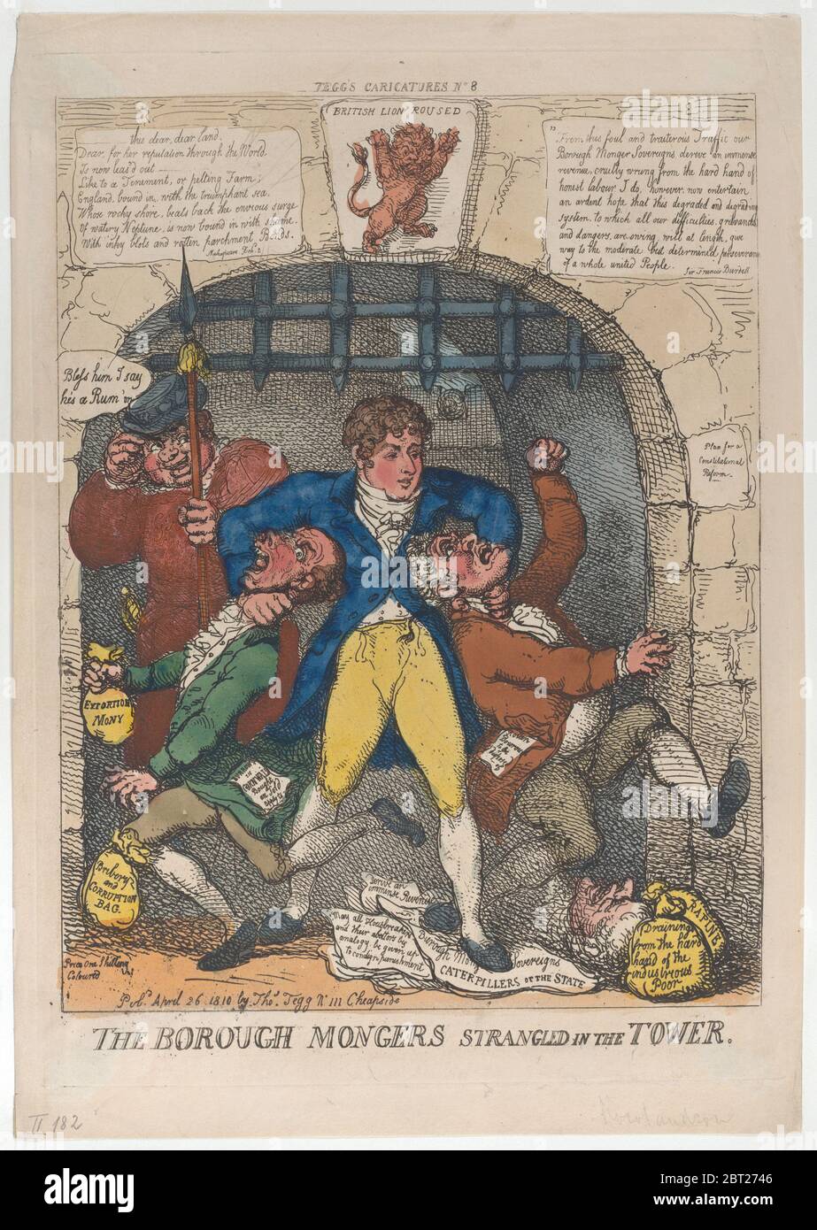 The Borough Mongers Strangled in the Tower, April 26, 1810. Stock Photo