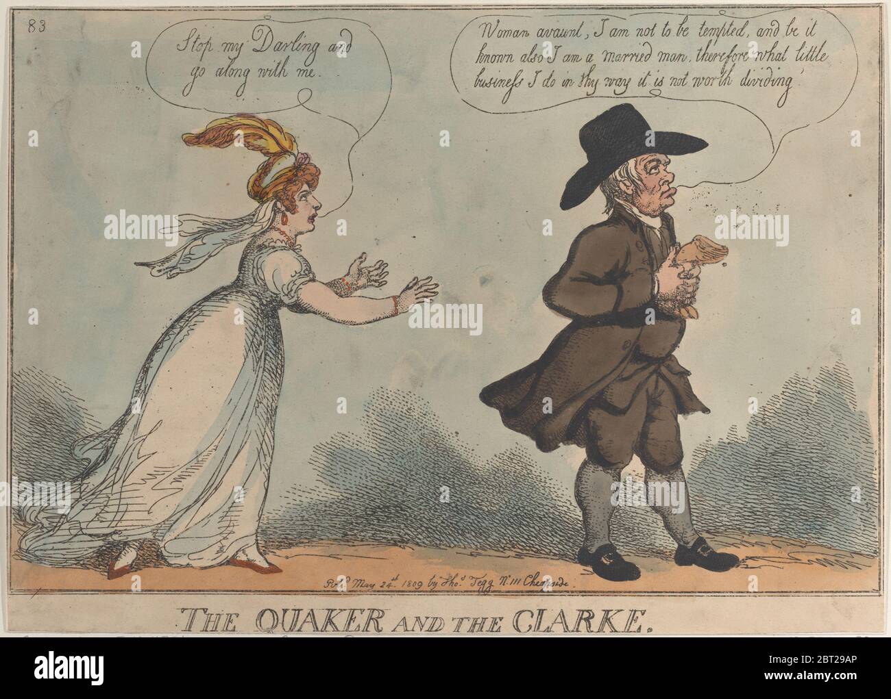 The Quaker and the Clarke, May 24, 1809. Stock Photo