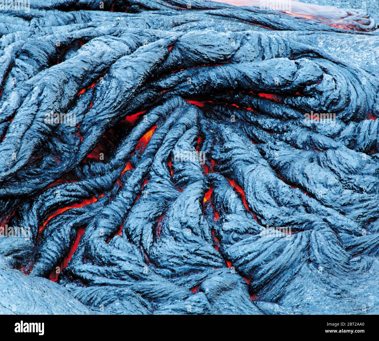 Close up of lava flow from volcano Stock Photo