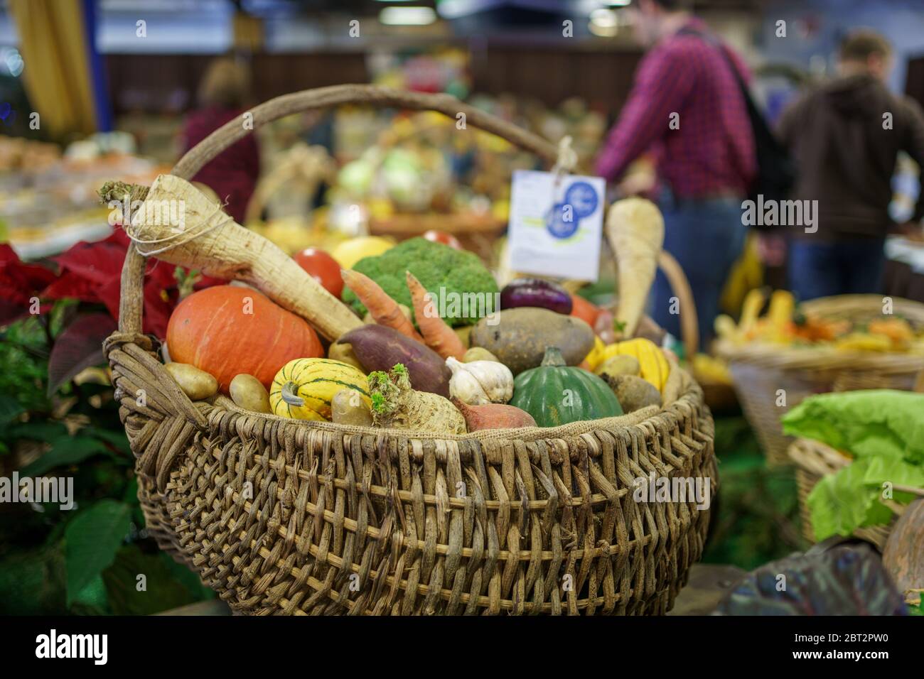 Harrisburg, PA / USA January 6, 2020 Baskets and trays of fruits and