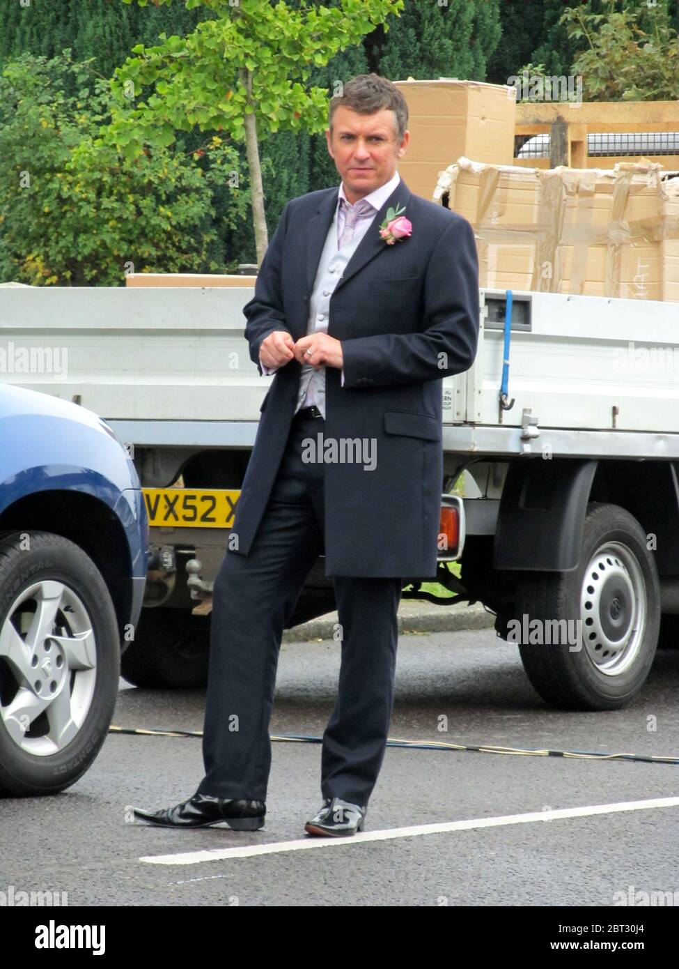 EastEnders filming Sahne Richie alias Alfie Moon wedding episode in Southend on sea October 2013. Stock Photo