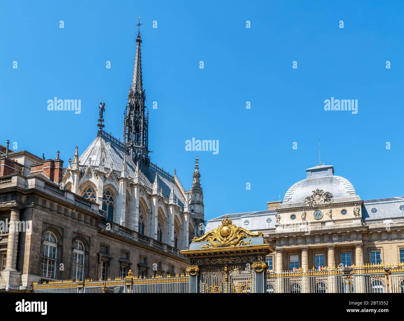 Sainte Chapelle and Palais de Justice in Paris, France Stock Photo