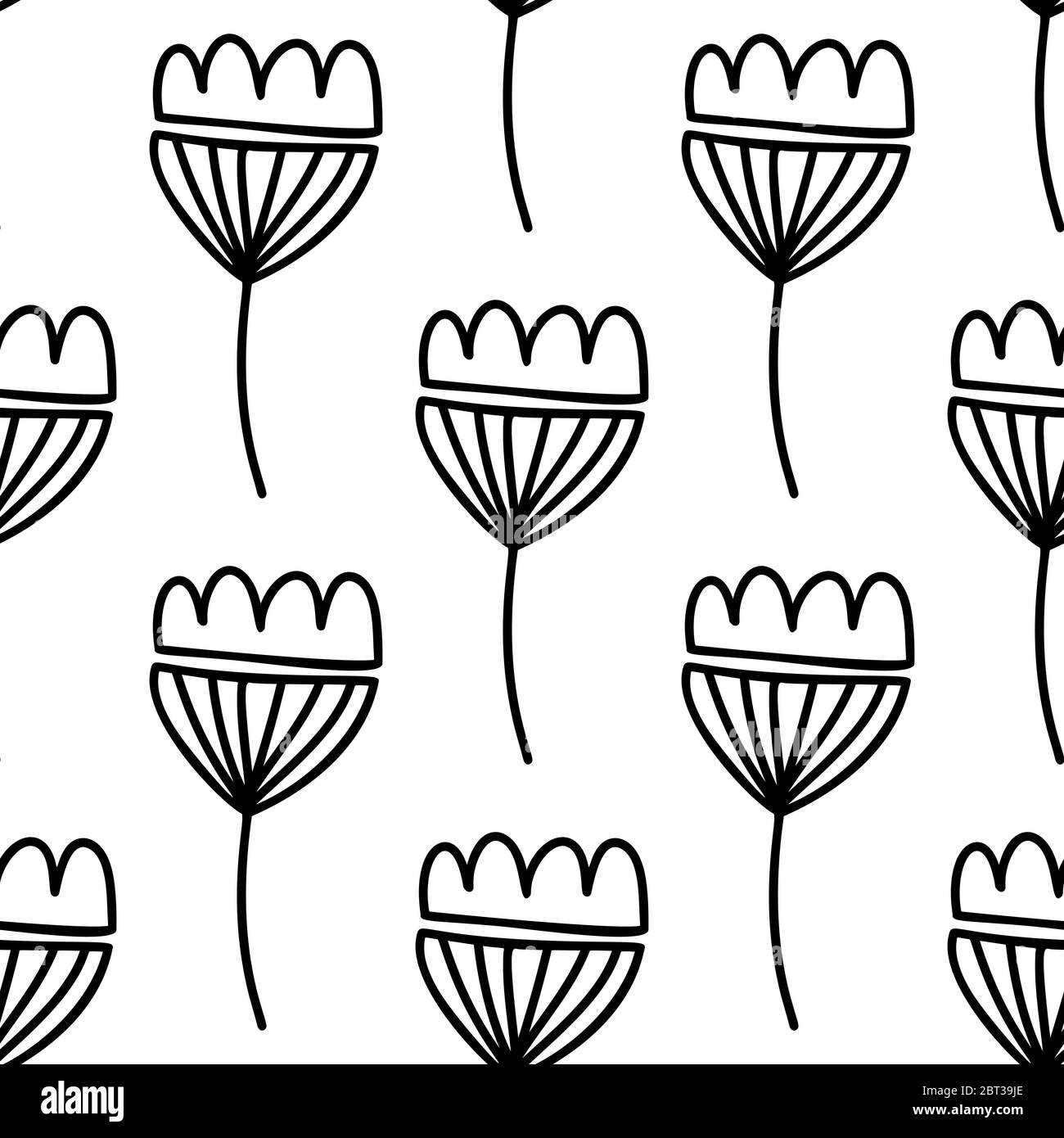 Floral seamless pattern. Isolated on white background. Vector stock ...