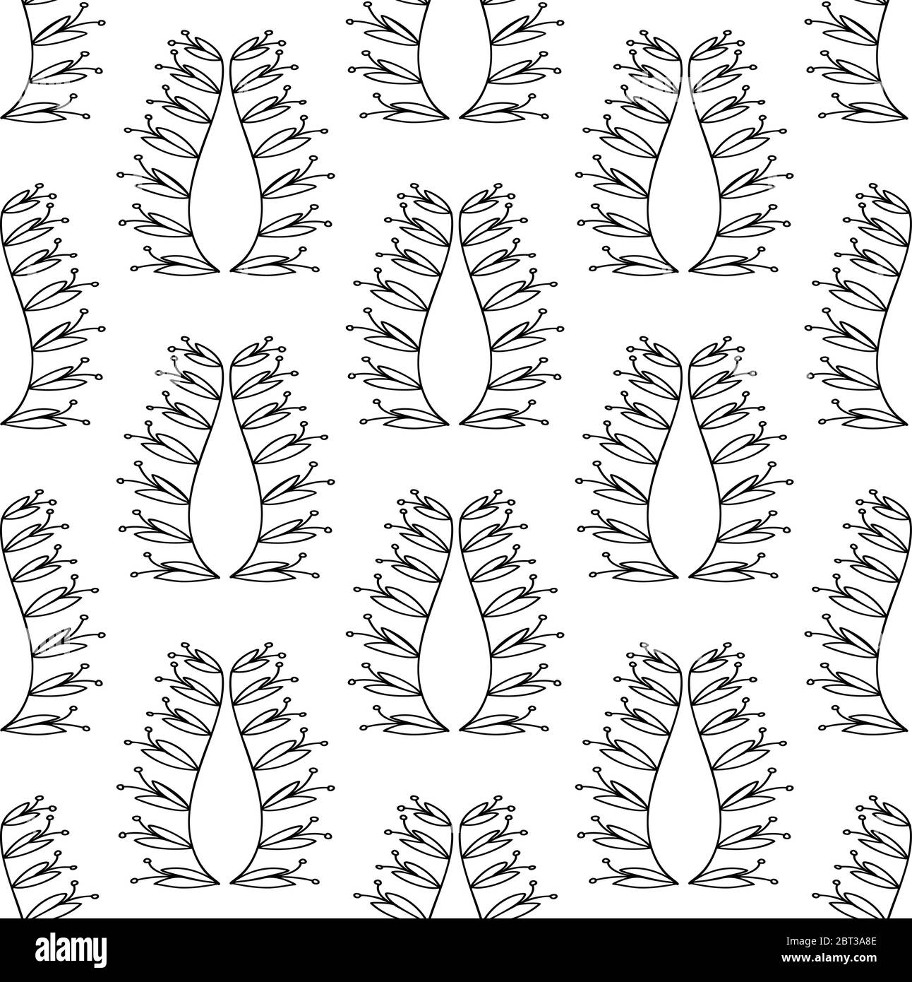 Floral seamless pattern. Isolated on white background. Vector stock ...
