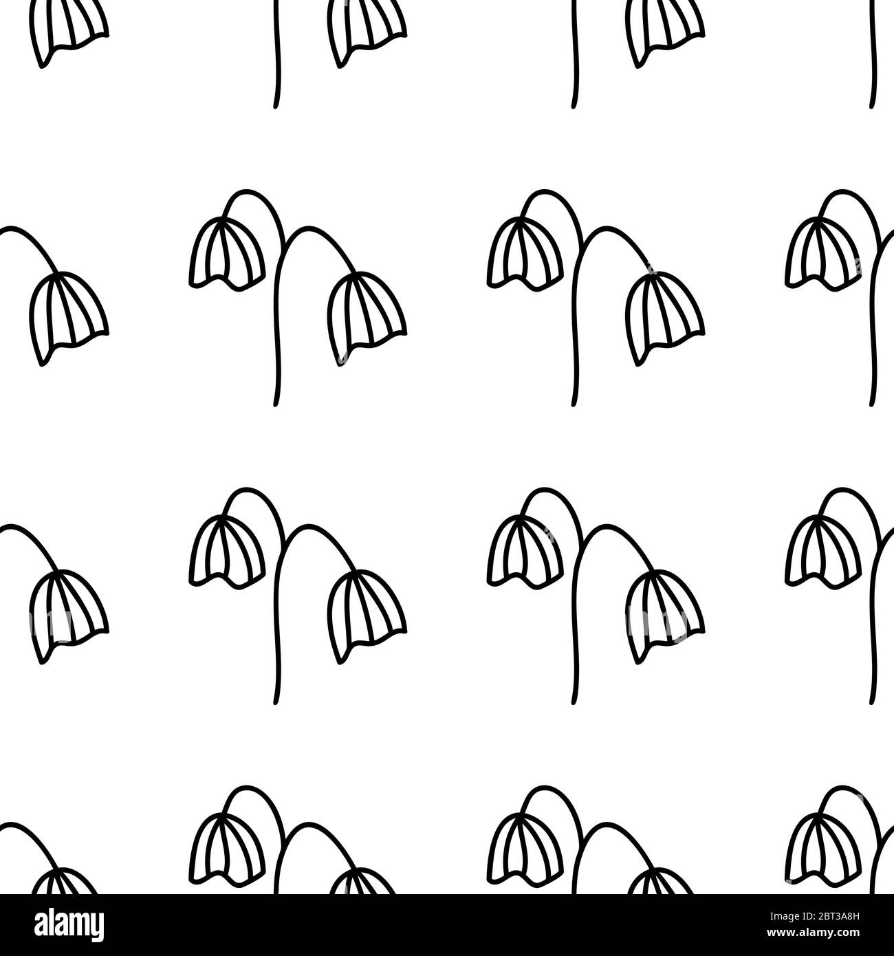 Floral seamless pattern. Isolated on white background. Vector stock ...