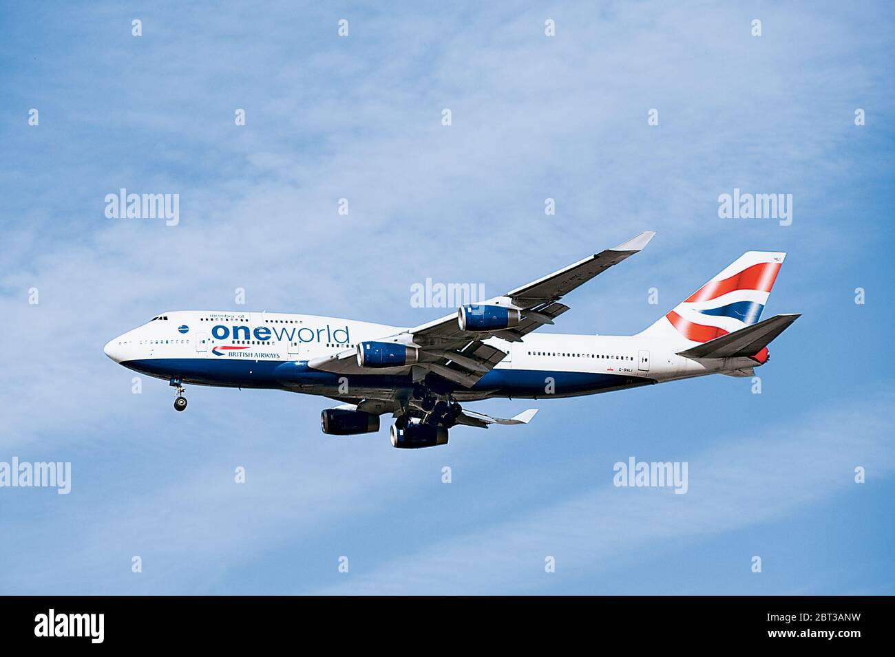British Airways Jet Airplane Boeing 747-400 G-BNLI One World Stock Photo
