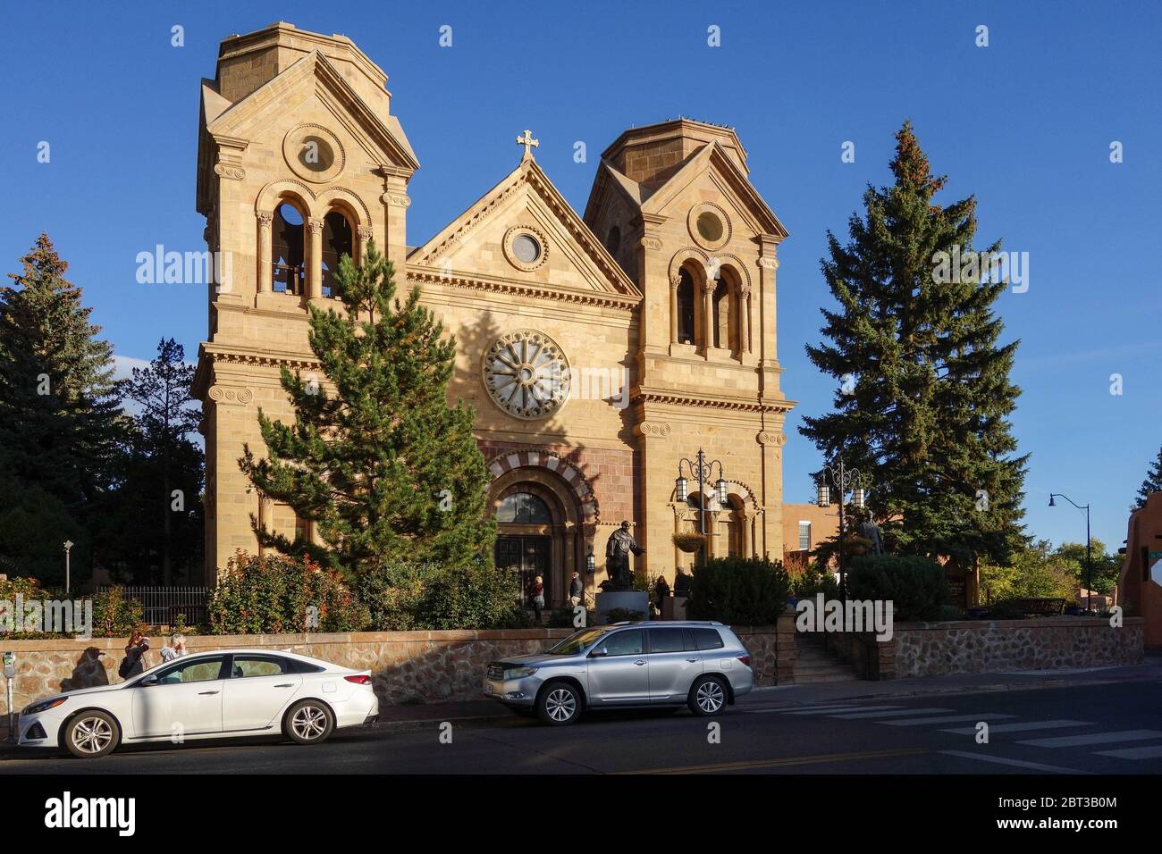 Cathedral Basilica of Saint Francis of Assisi also known as Saint Francis Cathedral in Santa Fe, New Mexico. Stock Photo