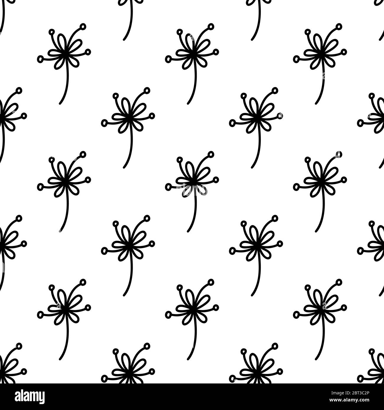 Floral seamless pattern. Isolated on white background. Vector stock ...