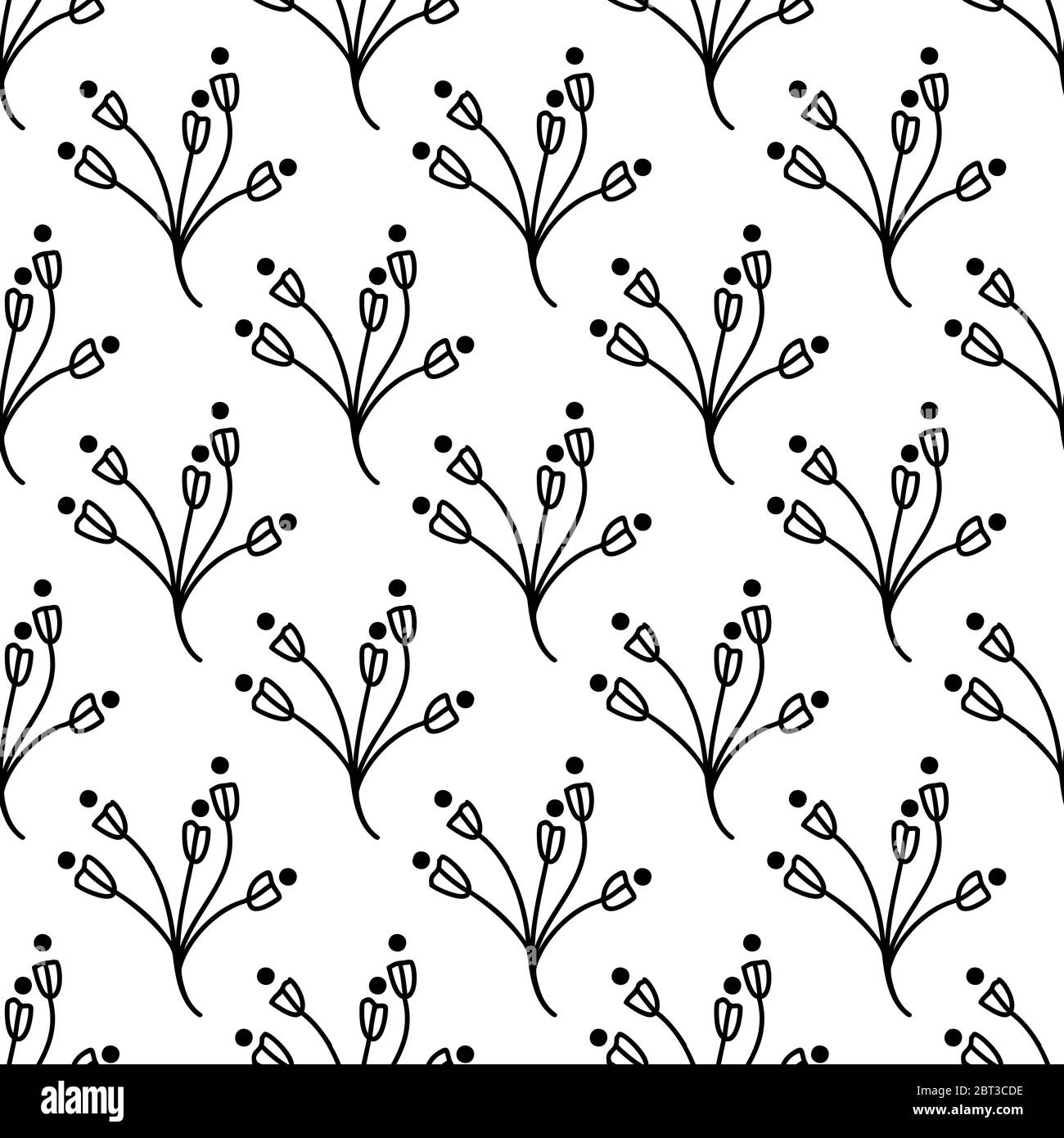 Floral seamless pattern. Isolated on white background. Vector stock ...