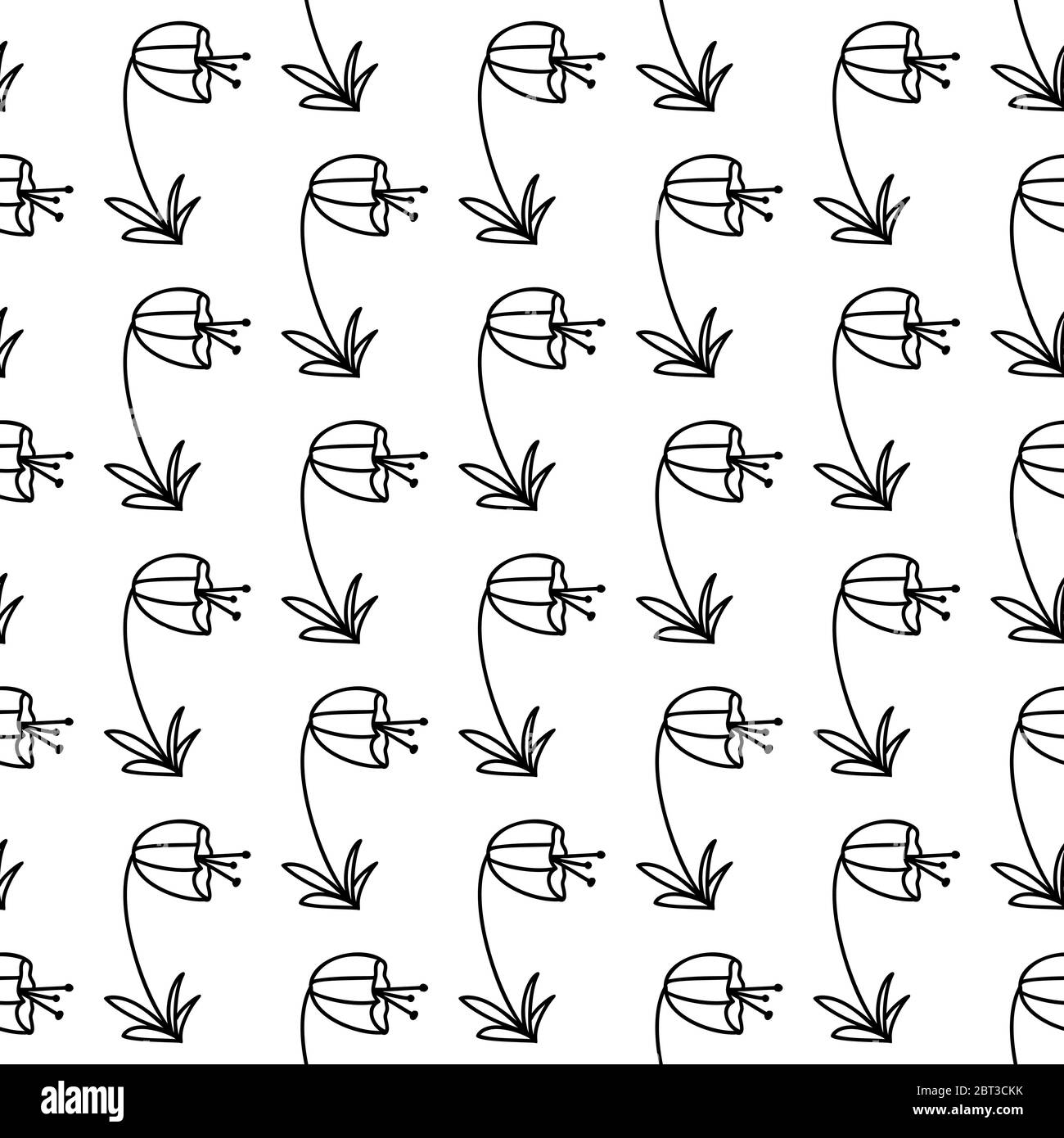 Floral seamless pattern. Isolated on white background. Vector stock ...