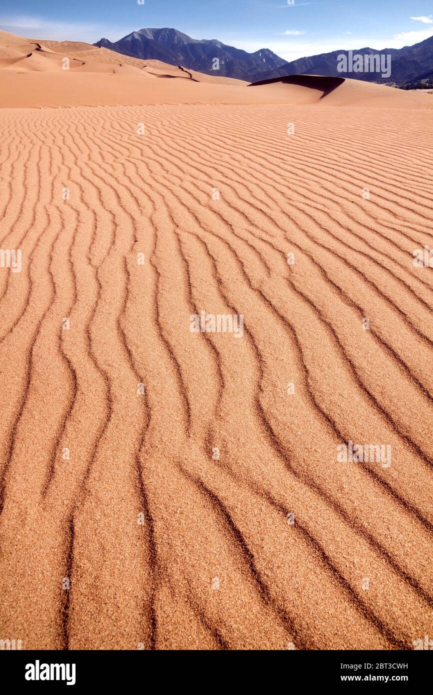 Desert landscape, Great Sand Dunes National Park, Colorado, USA Stock Photo