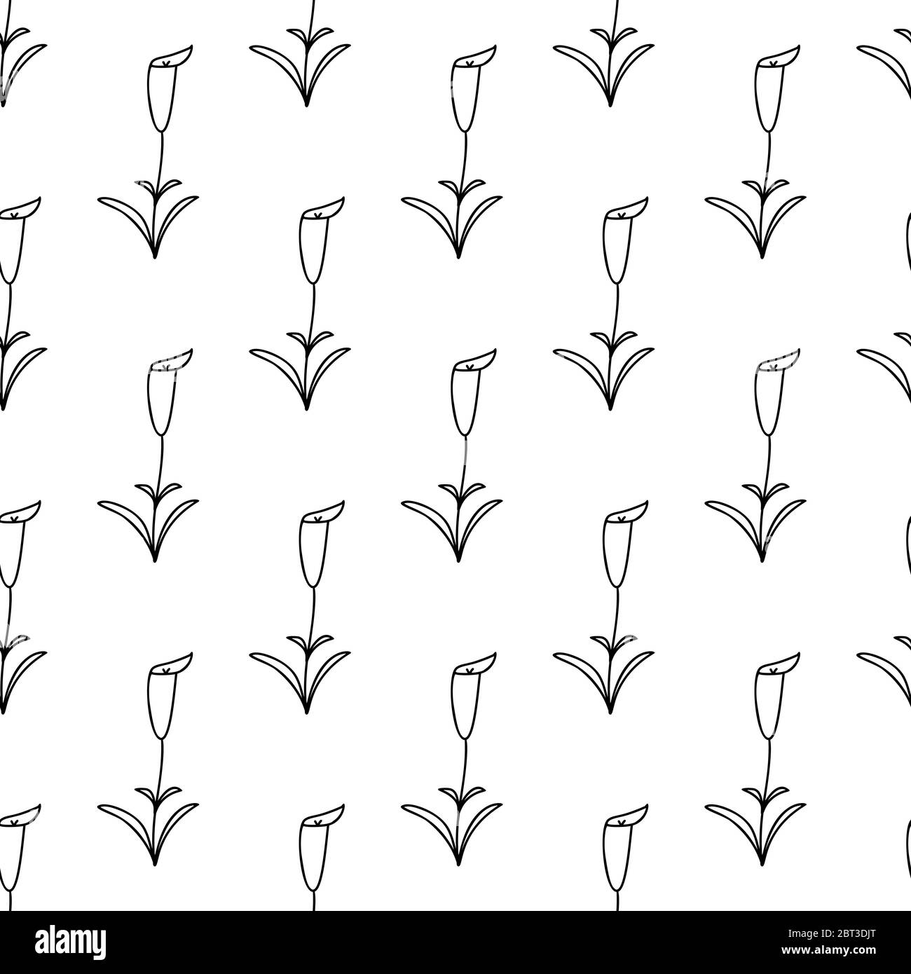 Floral seamless pattern. Isolated on white background. Vector stock ...