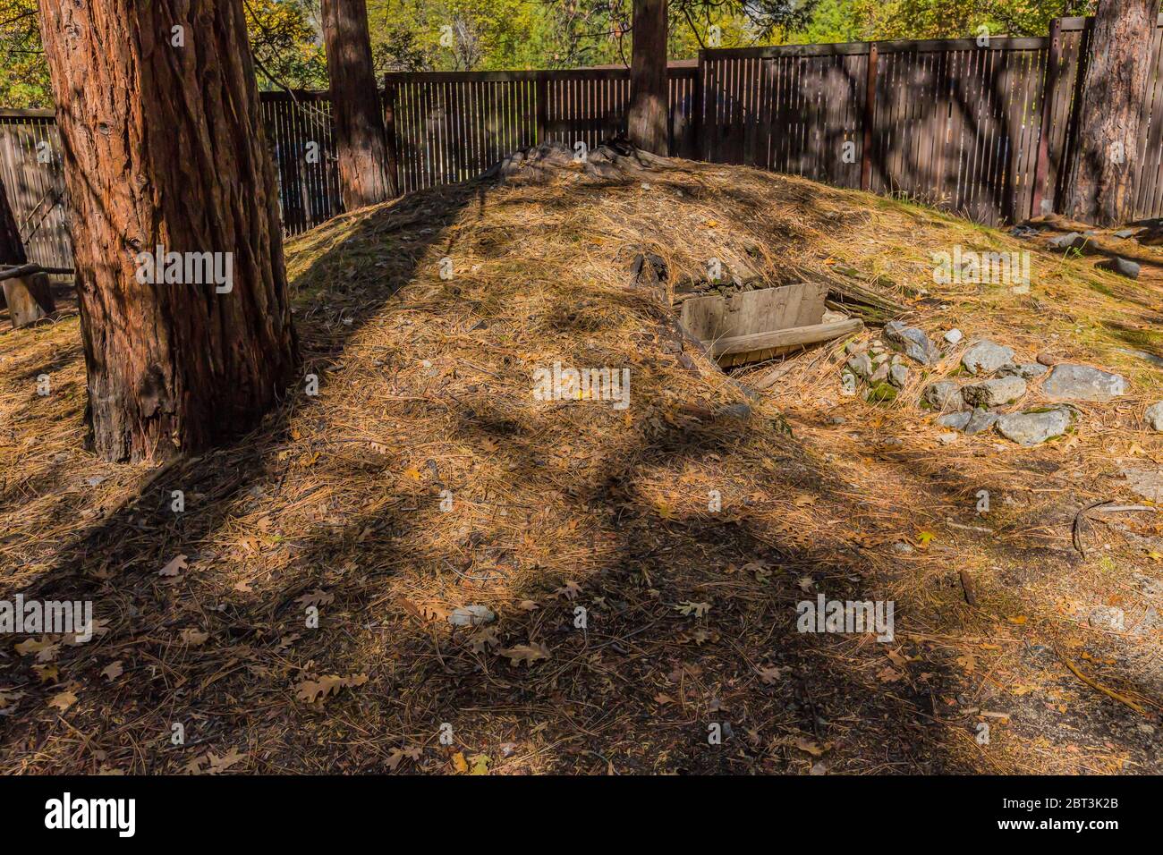 Sweathouse, originally designed for hunters prior to the hunt, in the Indian Village of the Ahwahnee in Yosemite Valley, Yosemite National Park, Calif Stock Photo