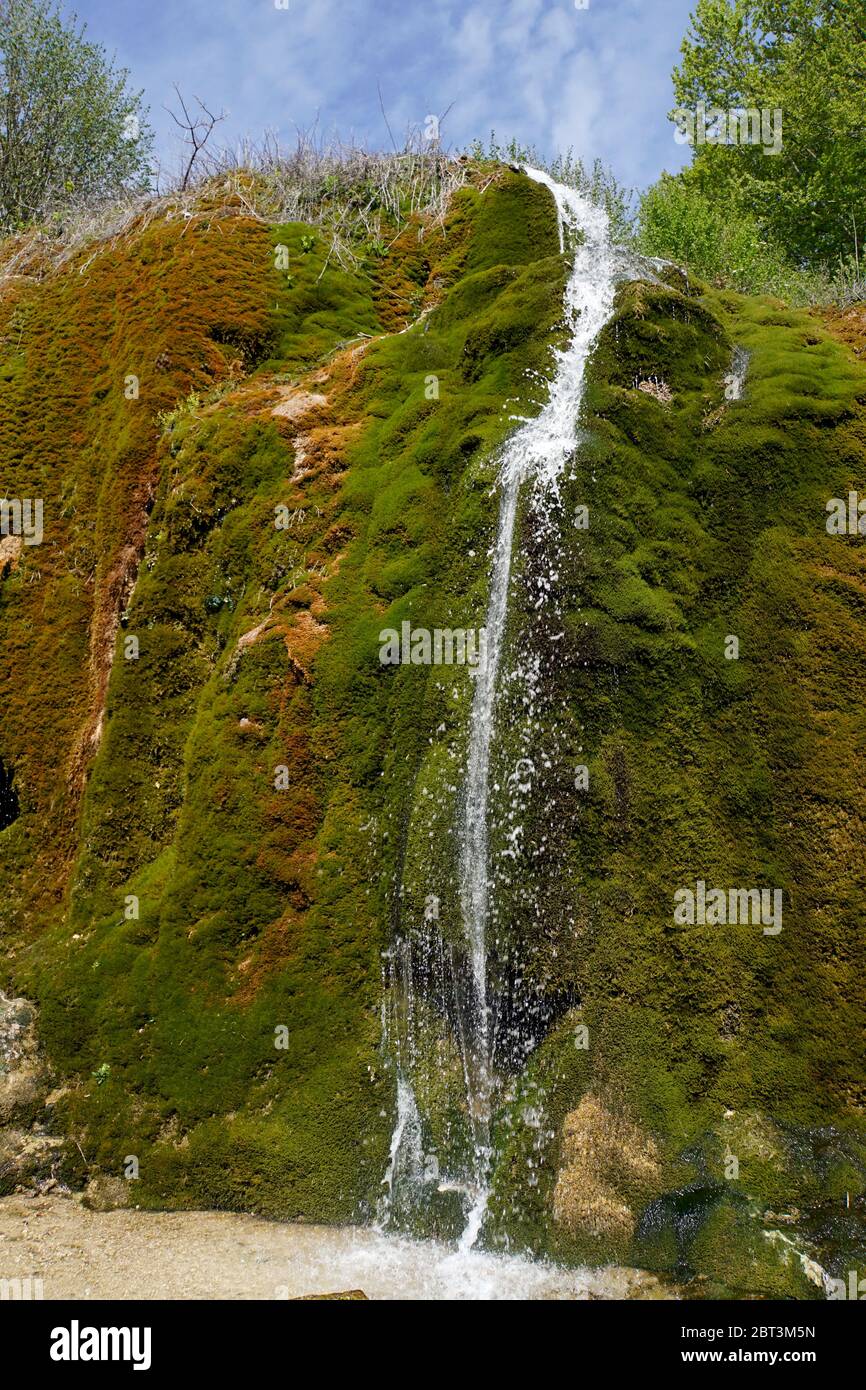 Dreimühlen-Wasserfall am Ahbach, Üxheim-Nohn, Rheinland-Pfalz, Deutschland Stock Photo