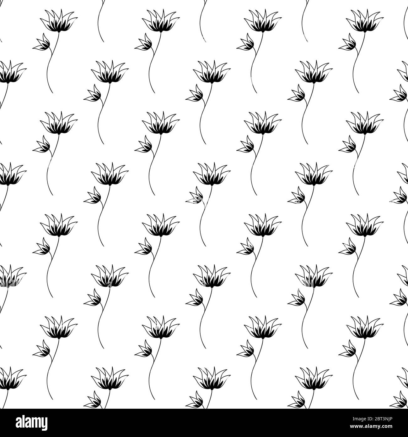 Floral seamless pattern. Isolated on white background. Vector stock ...