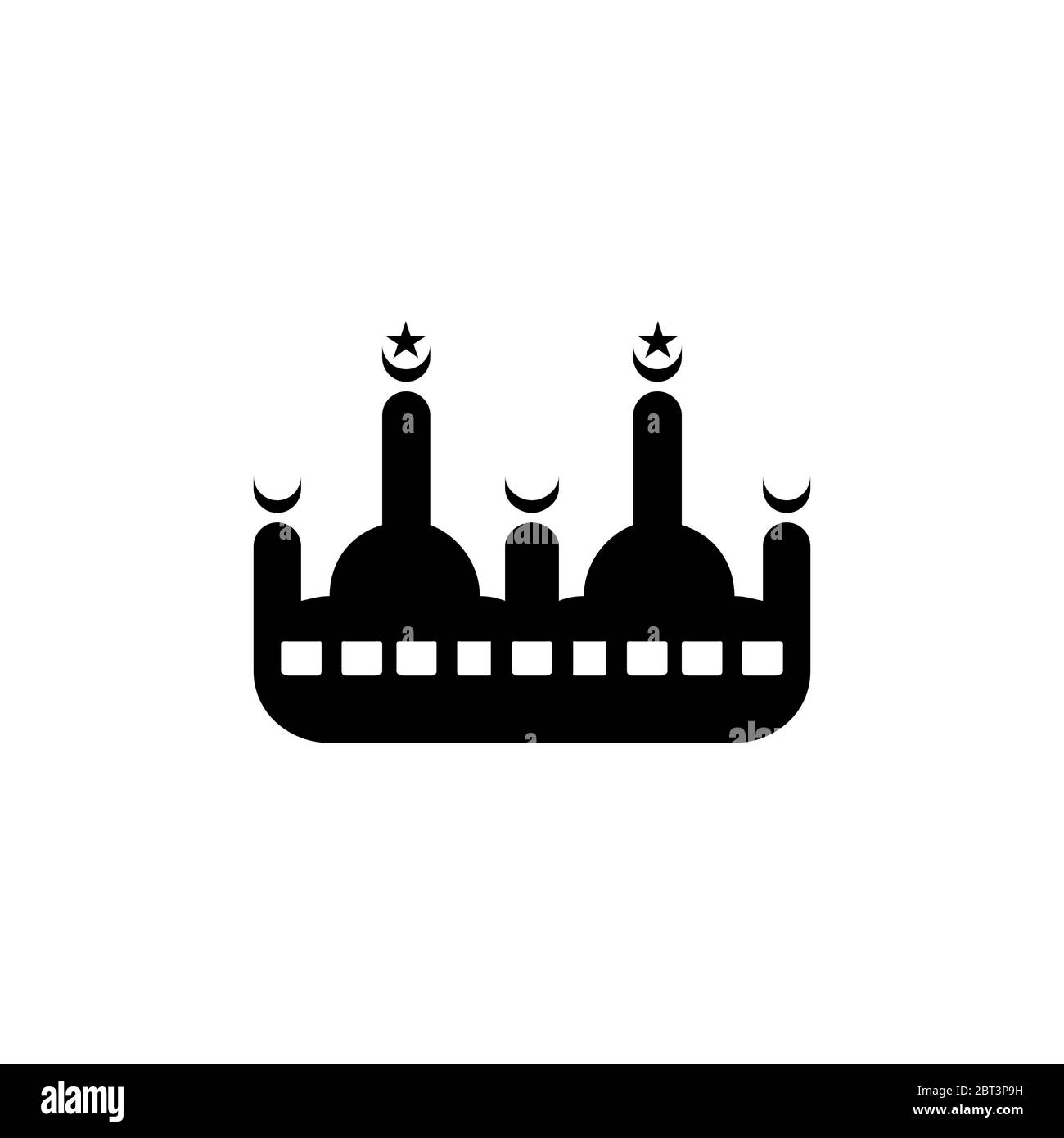 Mosque graphic vector design concept template, isolated on white background. Stock Vector