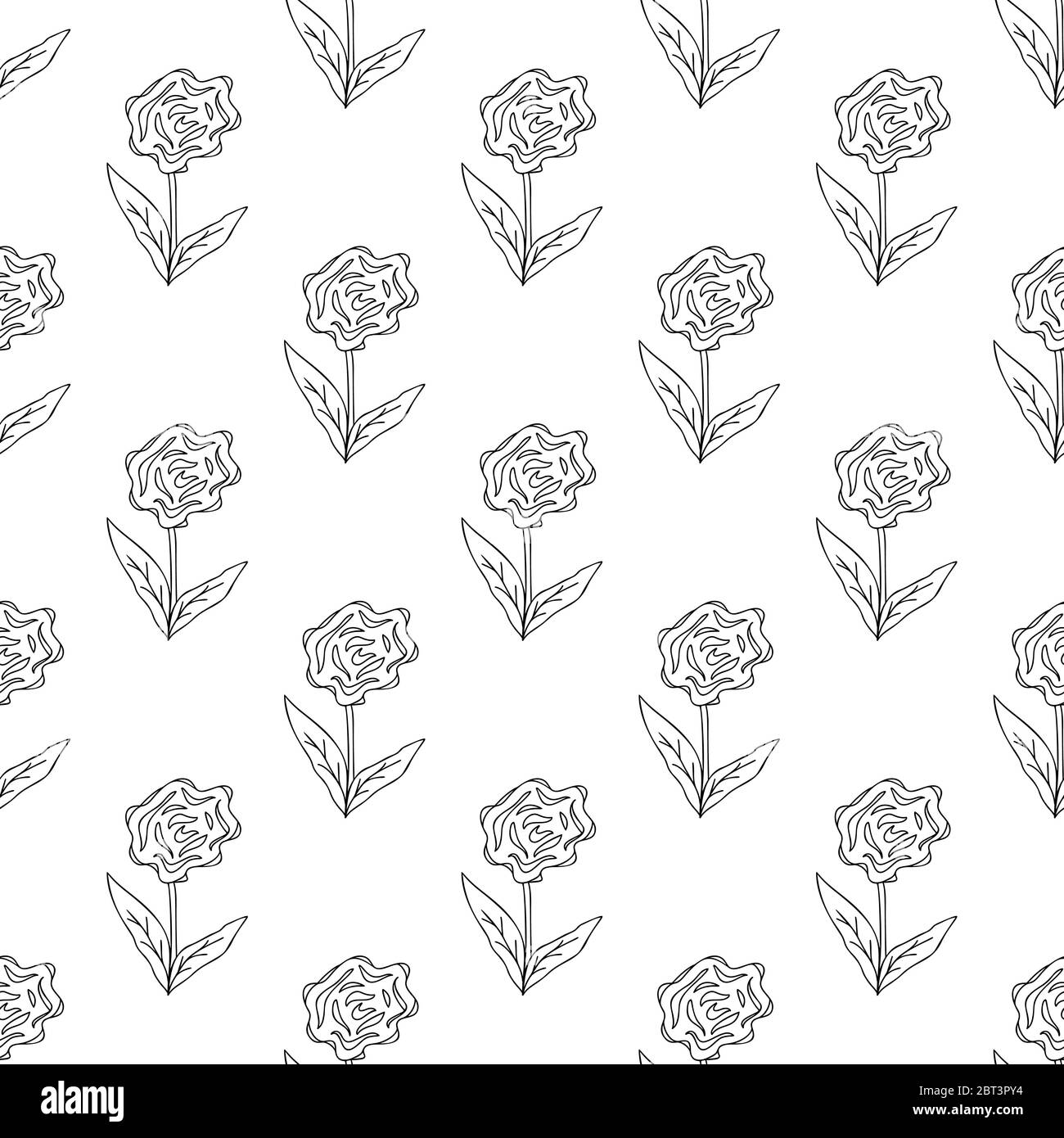 Floral seamless pattern. Isolated on white background. Vector stock ...
