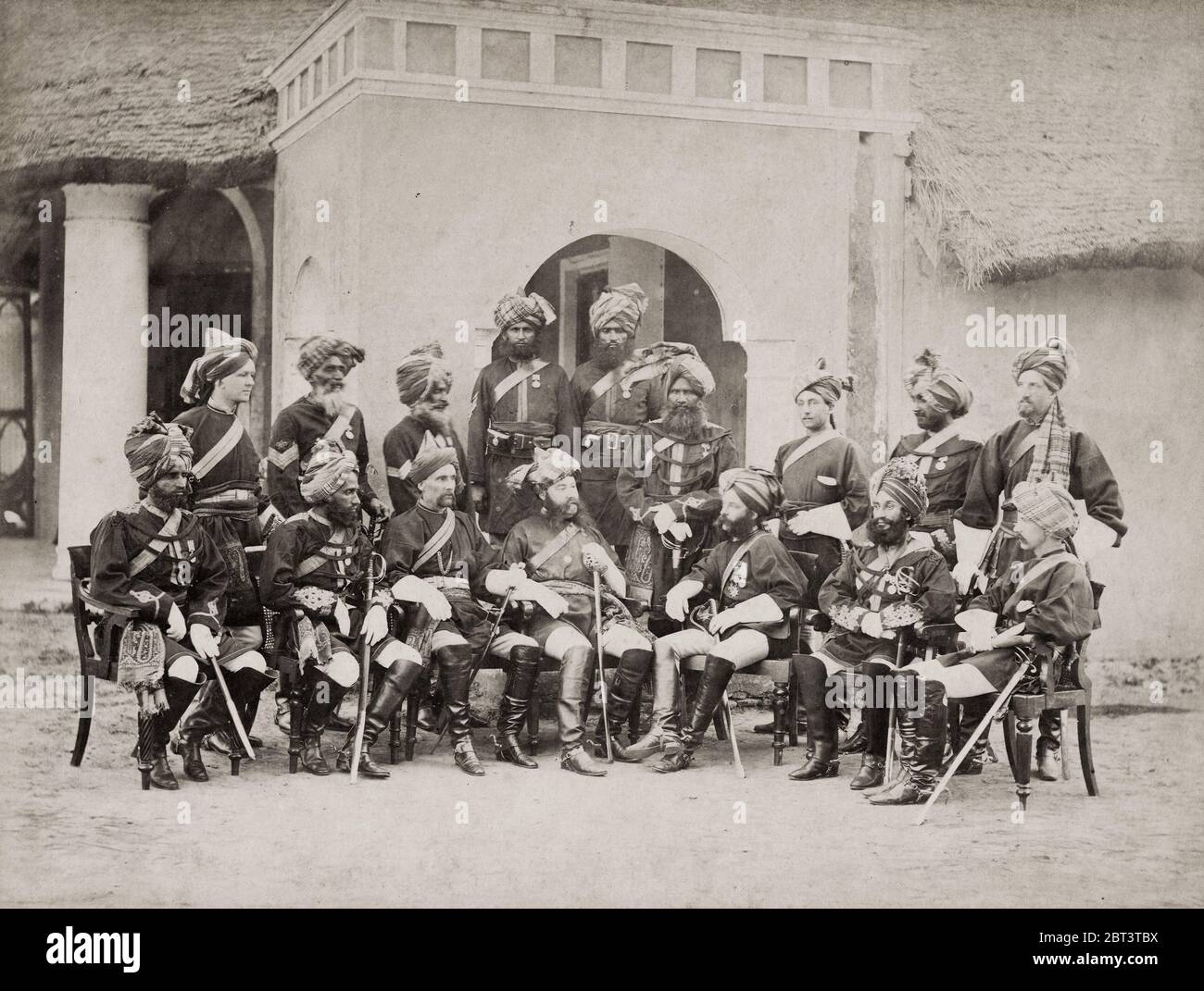 Vintage 19th century photograph - British army in India - officers of ...