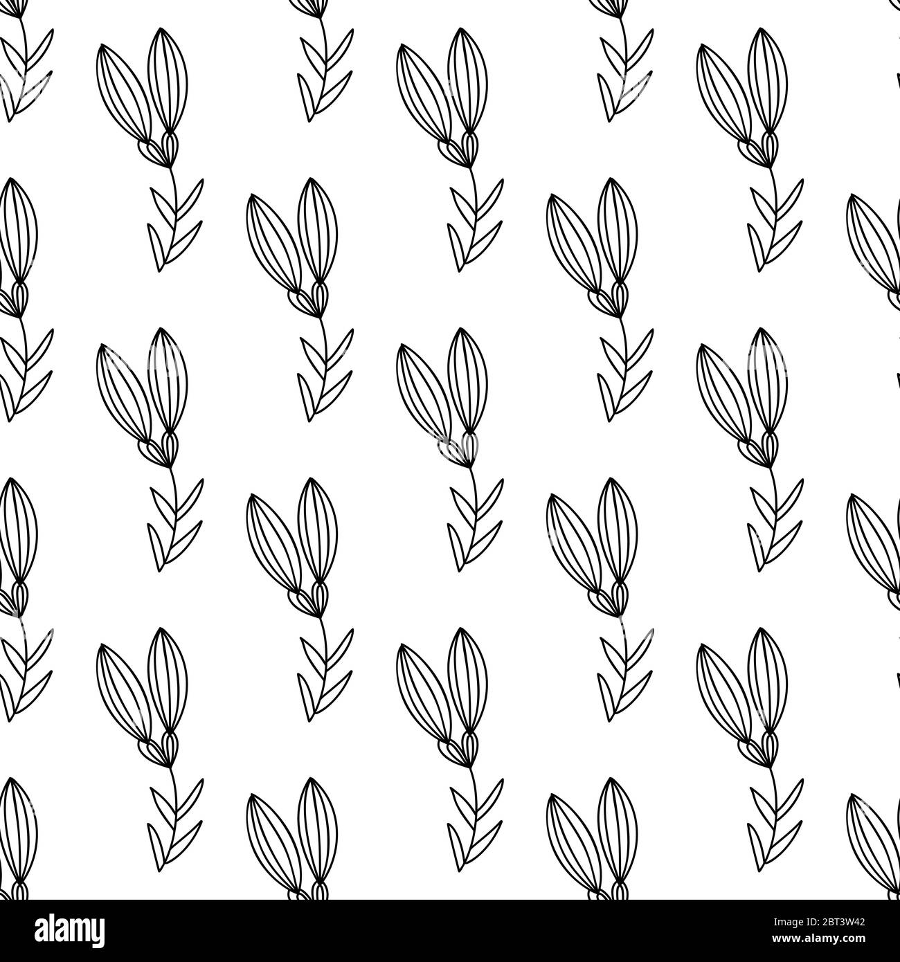 Floral seamless pattern. Isolated on white background. Vector stock ...