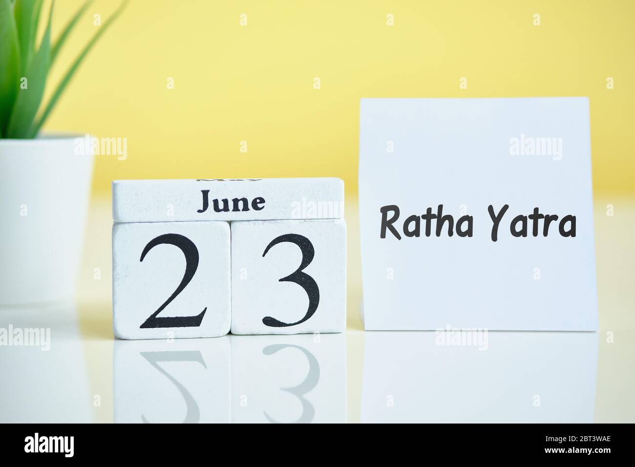 Indian holiday Ratha Yatra 23 twenty third day june Month Calendar Concept  on Wooden Blocks. Close up Stock Photo - Alamy