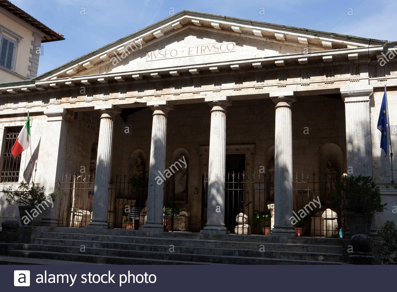 Chiusi Facade Of Etruscan Museum Tuscany Italy Stock Photo
