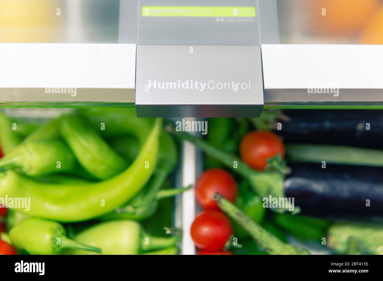 humidity control of vegetables and fruits in the refrigerator Stock