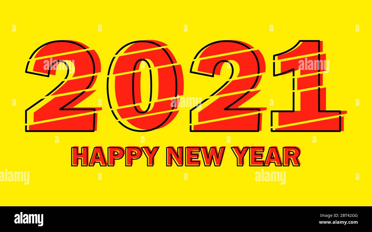 Happy New Year 2021 Design Template. Modern Design for Calendar