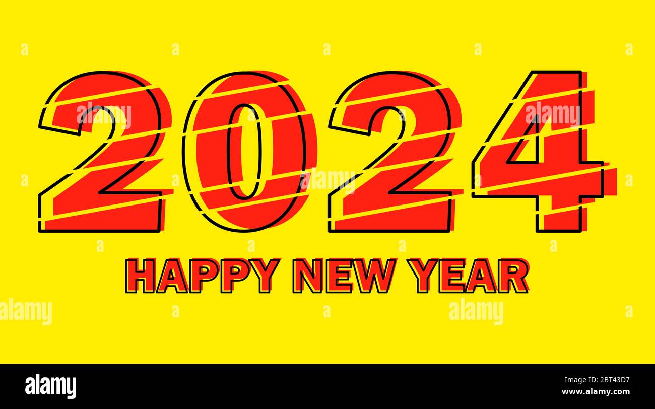 Happy New Year 2024 Design Template. Modern Design for Calendar ...