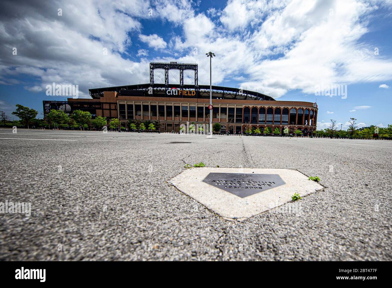 New York, N.Y/USA 22nd May 2020 Markers showing Shea Stadium’s home plate in the lot of Citi