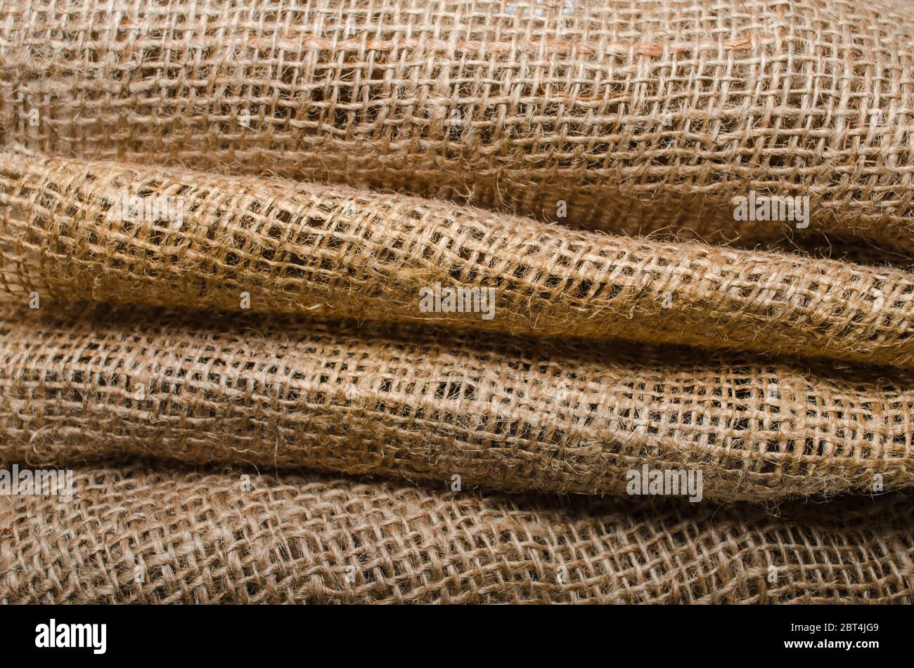 Sacking Decorative Jute close up, background Stock Photo