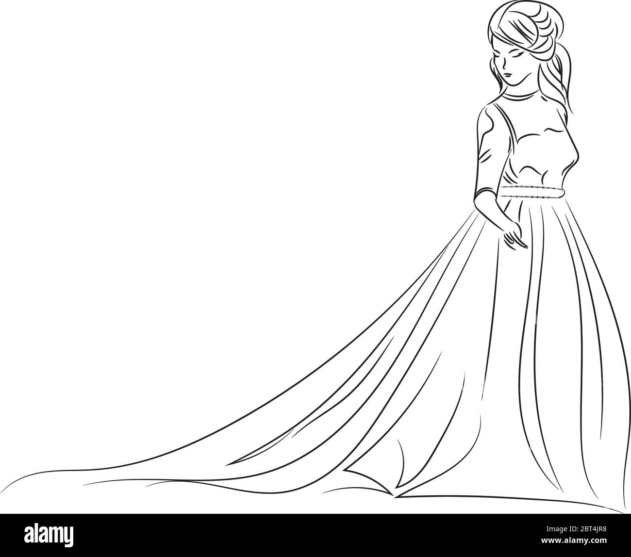 Wedding Dress Drawing Outline