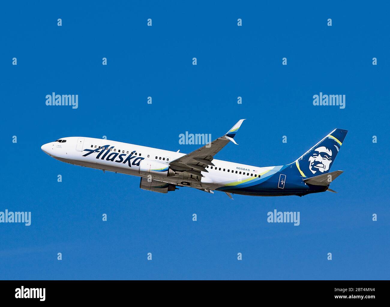 Alaska Airlines Jet Airplane Boeing 737-800 Stock Photo