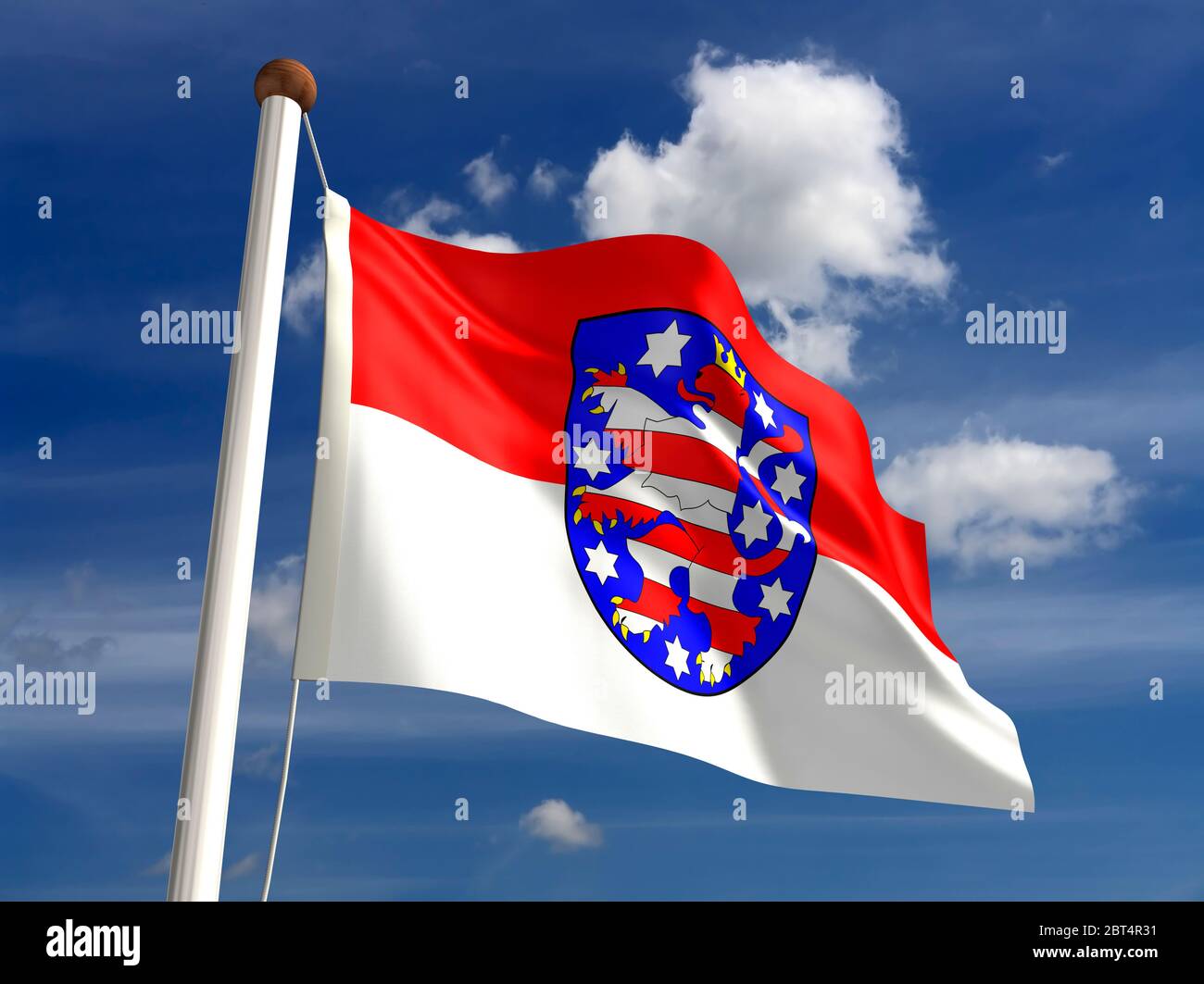 cloud, stream, germany, german federal republic, flag, thuringia, pole, day, Stock Photo