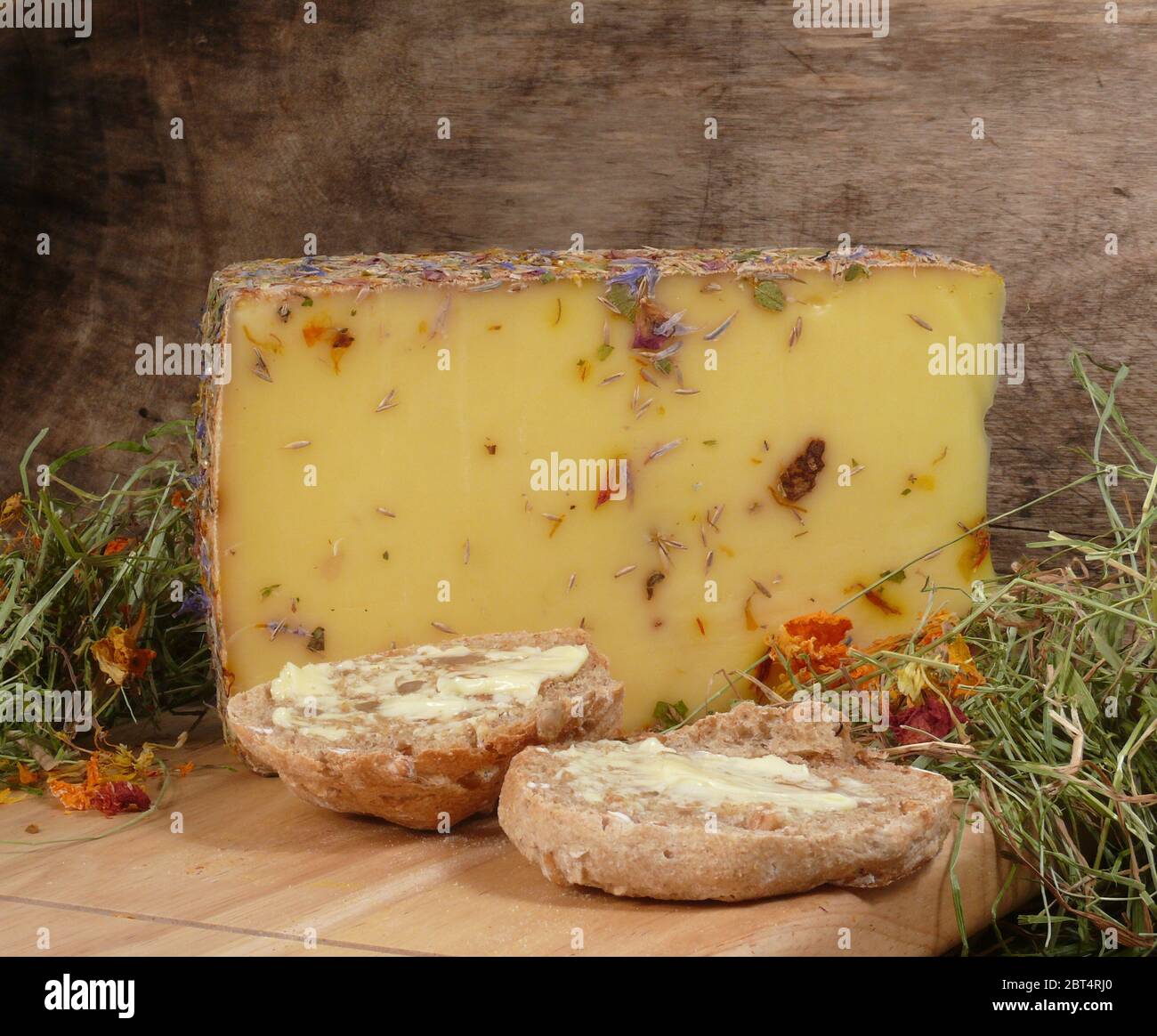 wildflowers cheese Stock Photo